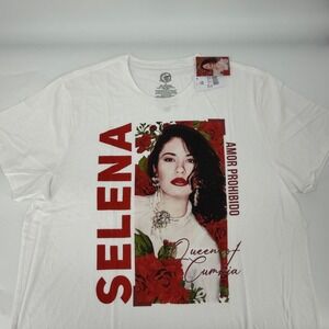 Selena Official Merchandise Graphic Tee Amor Prohibido Modern Womens‎ 2X White